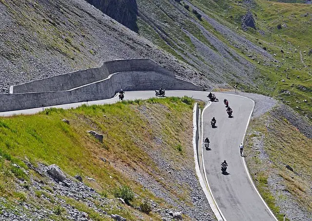 pass driving group of motorcyclists