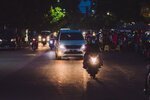 Motorcycle on a Rainy Night